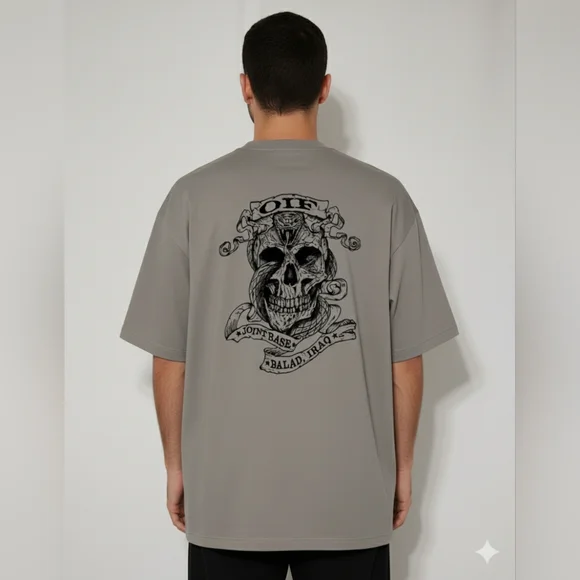 M&M Men's Gray Cool Cotton Skull Graphic Short Sleeve T-Shirt Size 2XL EUC - Picture 6 of 7